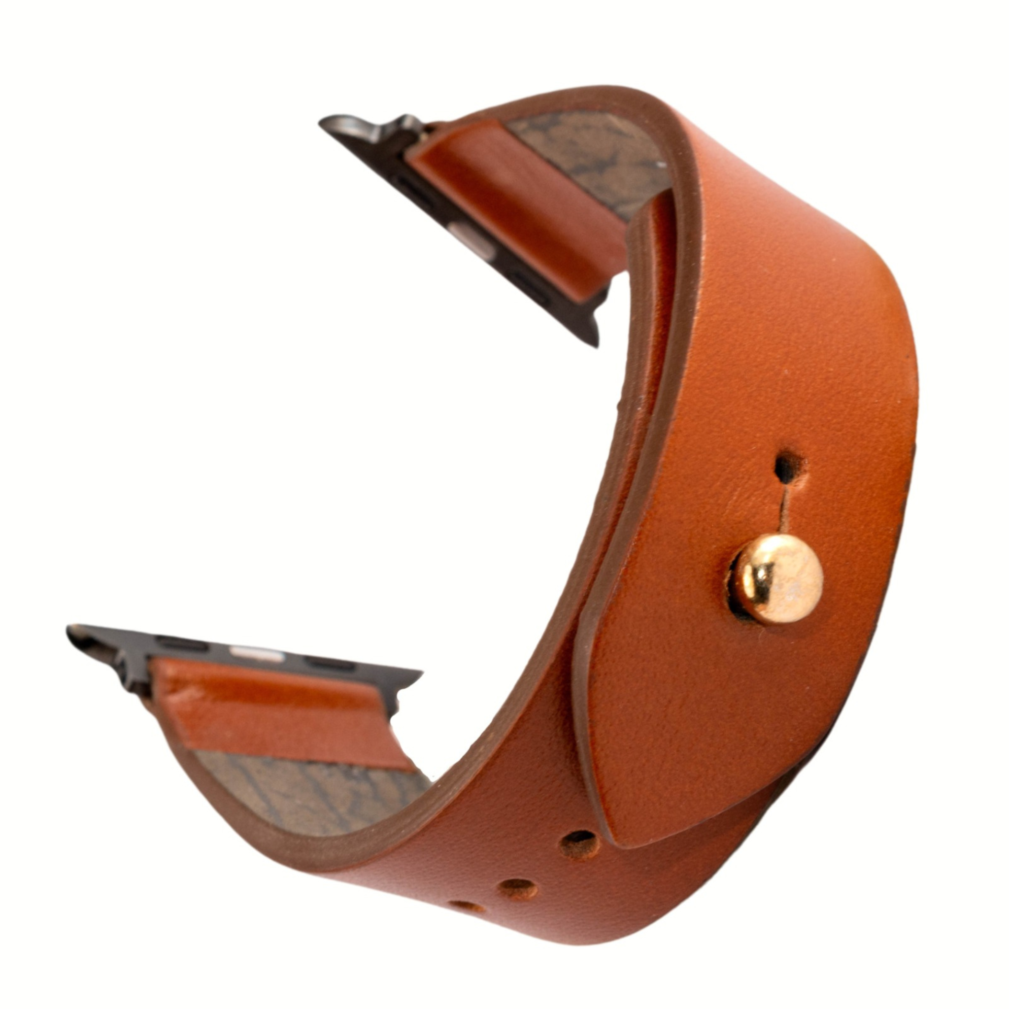 Apple Watch Strap In Pure Leather Tan Orange Waji s