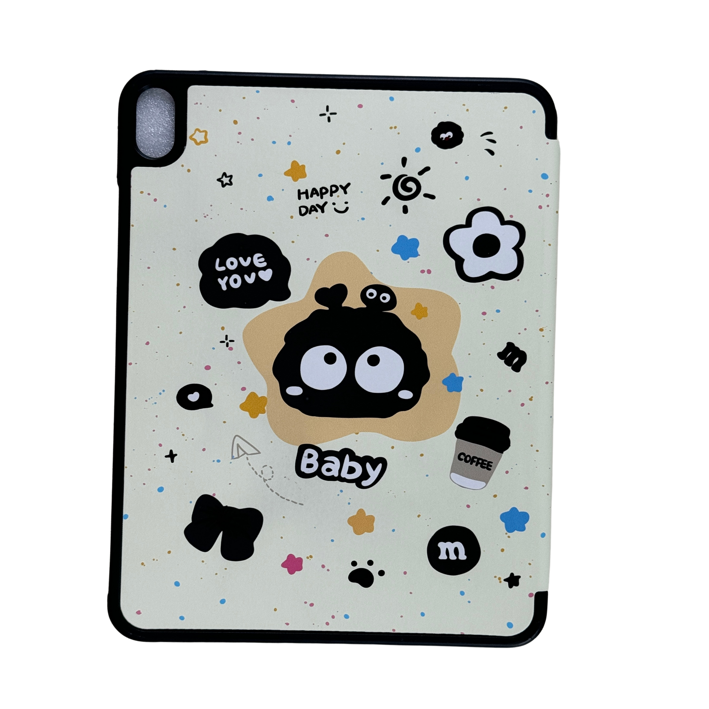 3D Cartoon Leather Magnetic Case with Pencil Holder for iPad