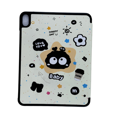 3D Cartoon Leather Magnetic Case with Pencil Holder for iPad