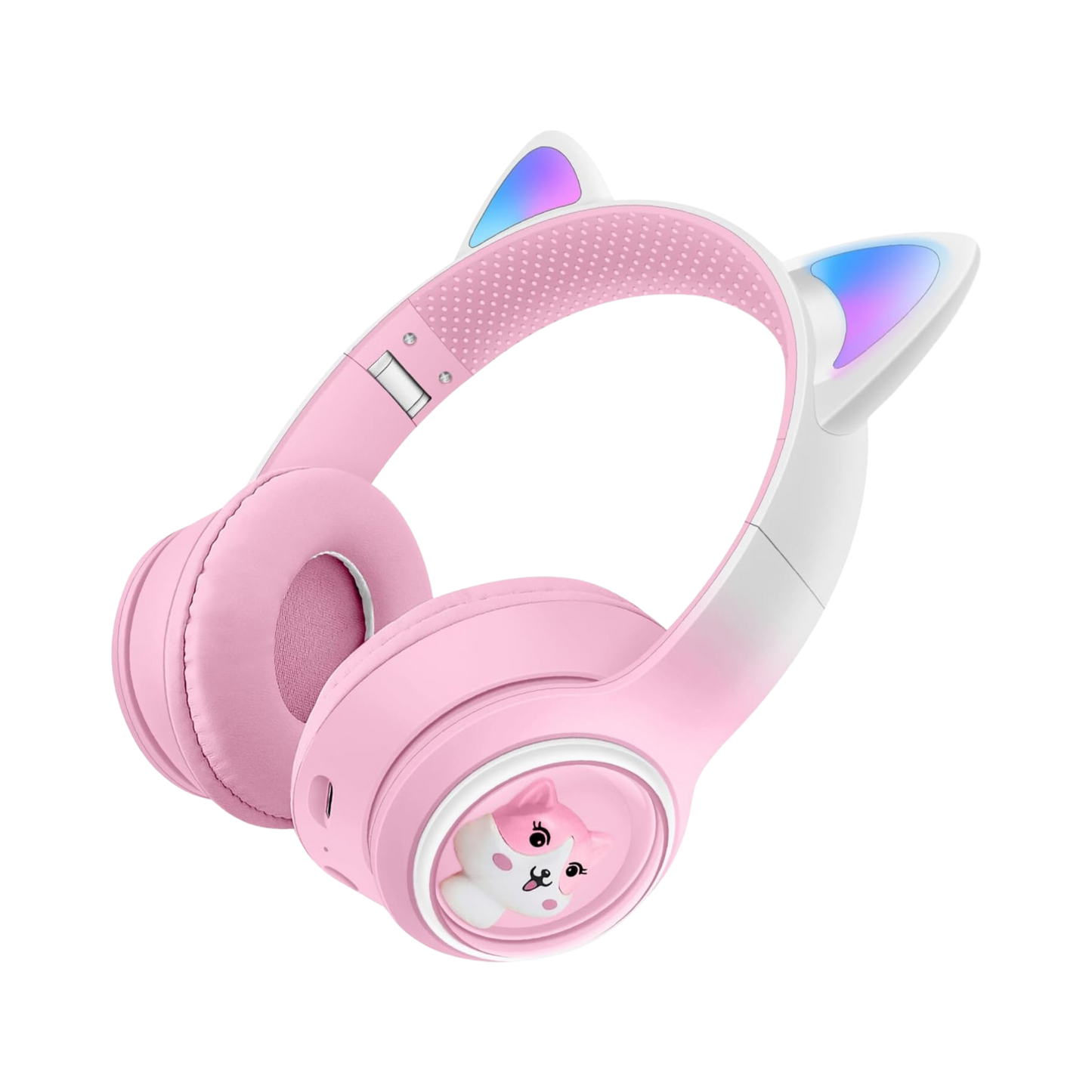 Wireless Bluetooth Headphones – Foldable with LED Cat Ears, Microphone & Volume Limiter