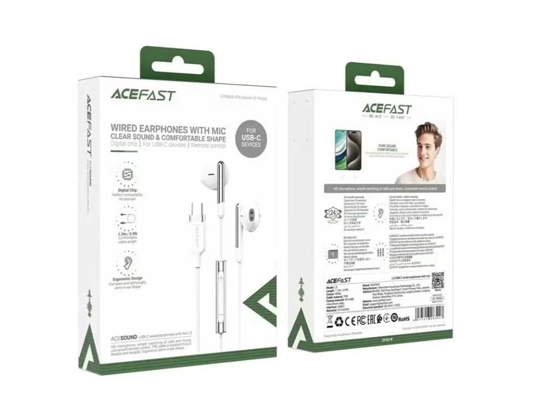 AceFast L3 Type C Handfree, USB C Earphones