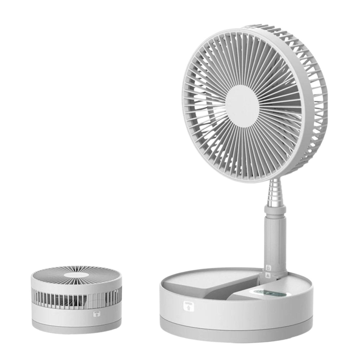 Portable Retractable USB Charging Fan with Ring Light and Touch Control