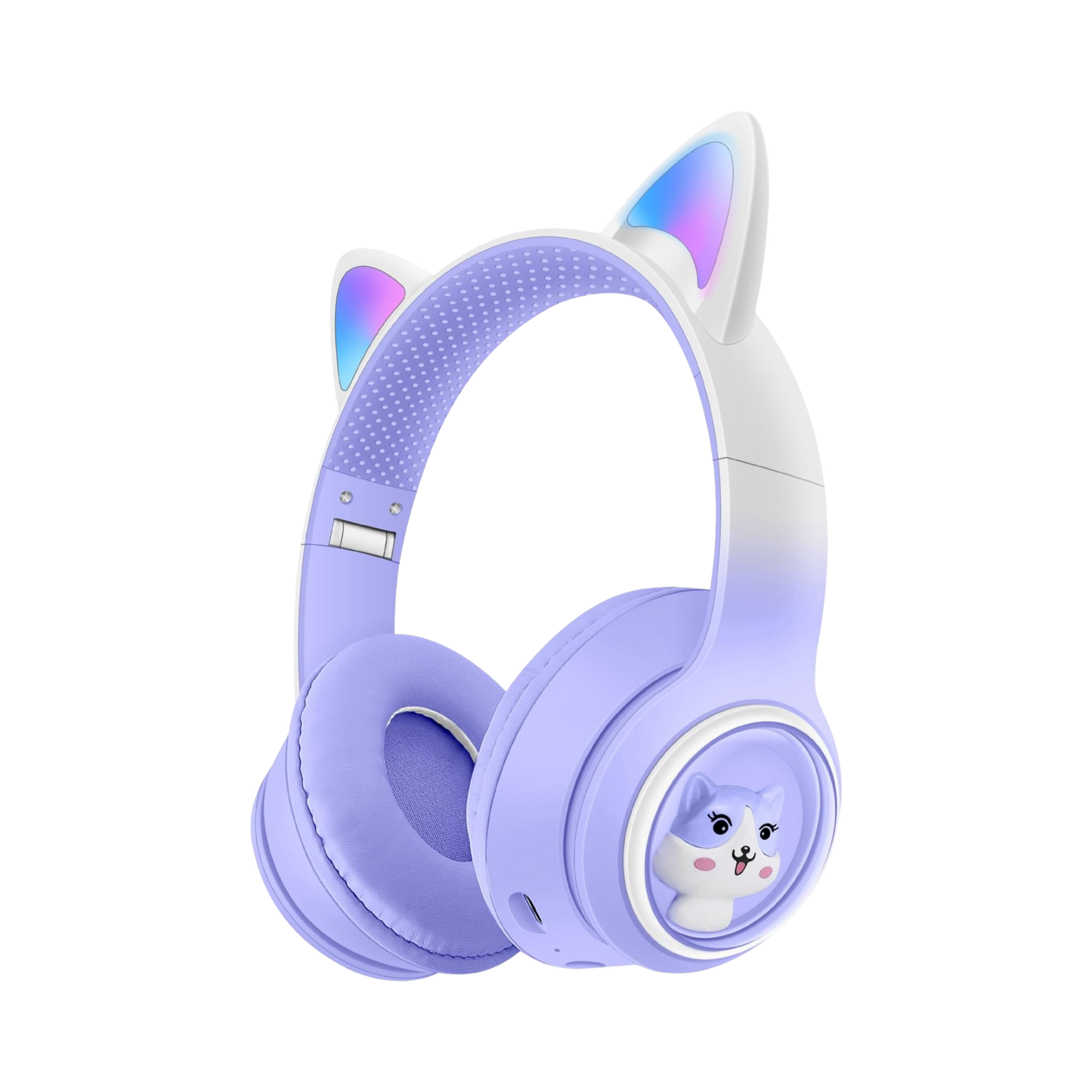 Wireless Bluetooth Headphones – Foldable with LED Cat Ears, Microphone & Volume Limiter