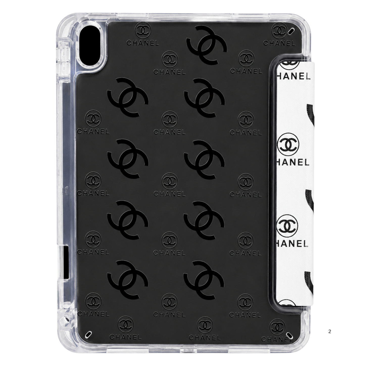 Printed Smart iPad Case with Transparent Back & Pencil Holder