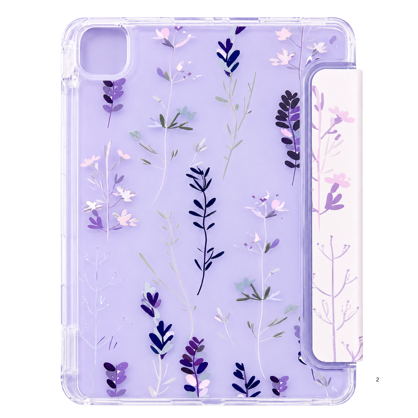 Printed Smart iPad Case with Transparent Back & Pencil Holder