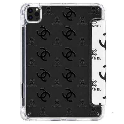 Printed Smart iPad Case with Transparent Back & Pencil Holder