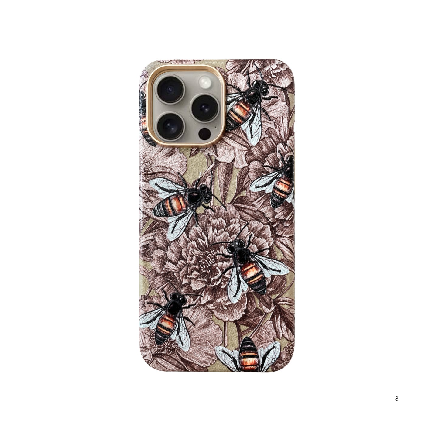 3D Embossed Leather MagSafe Case – Vintage Bee Edition Phone Case