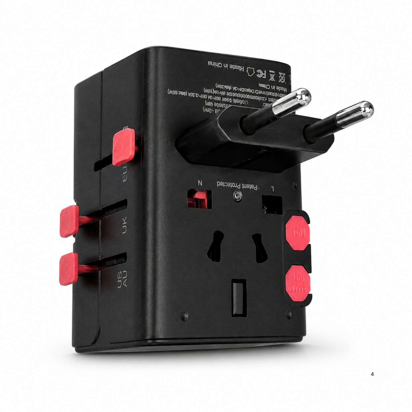 ANRMESUN AS-651C 65W GaN Universal Travel Adapter with 2 USB-C & 2 USB-A Fast Charger