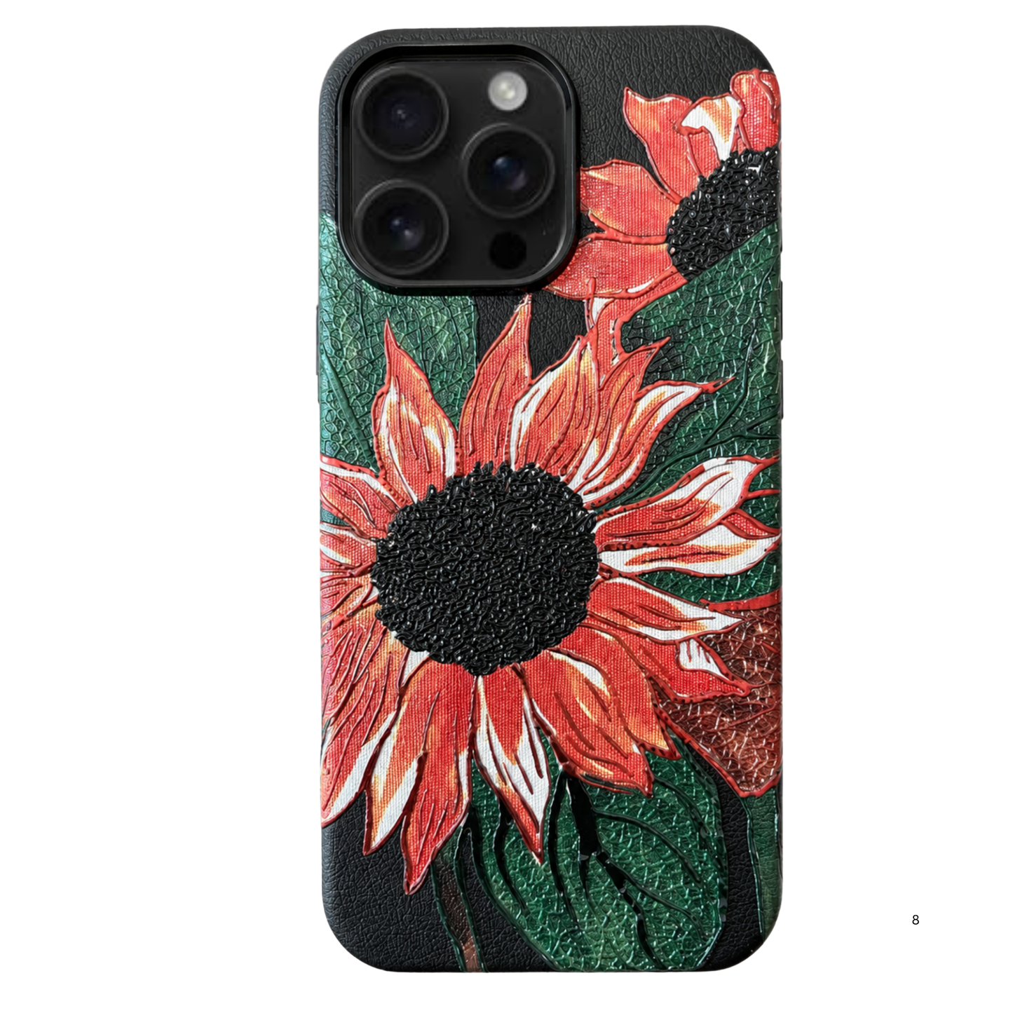 3D Embossed Leather MagSafe Case – Sunflower Edition Phone Case