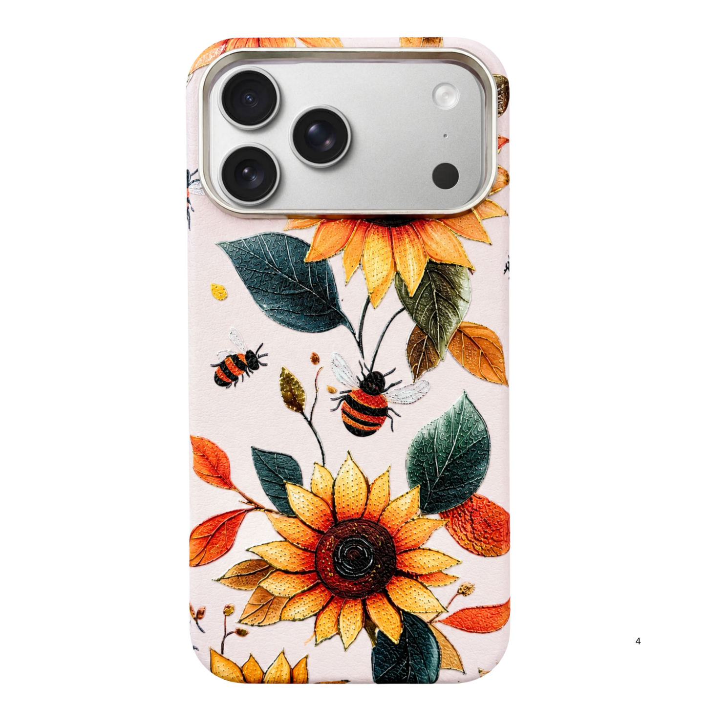 3D Embossed Leather MagSafe Case – Sunflower Edition Phone Case