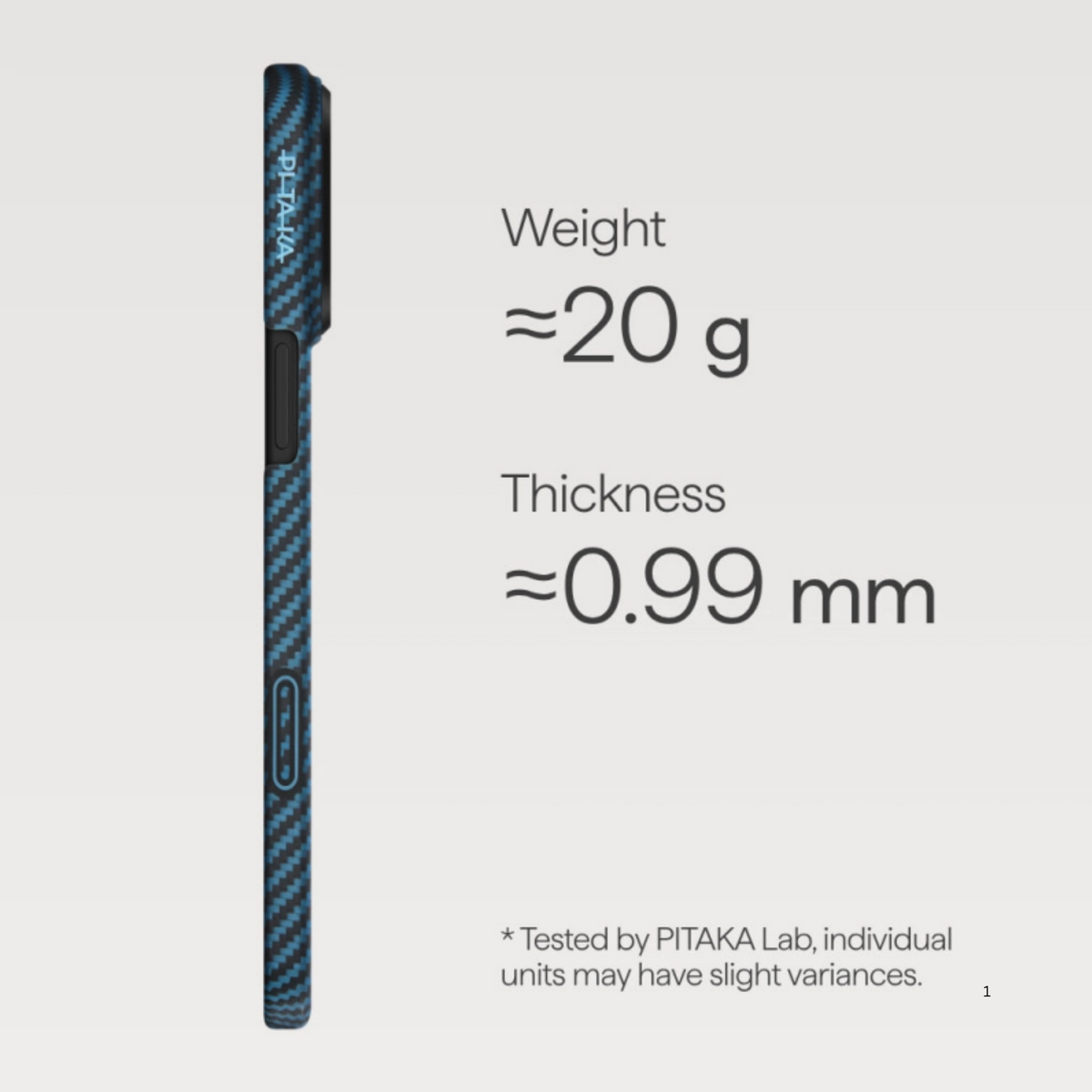 PITAKA Edge Series MagSafe Compatible Phone Case for iPhone 17 Pro Max Black/Blue