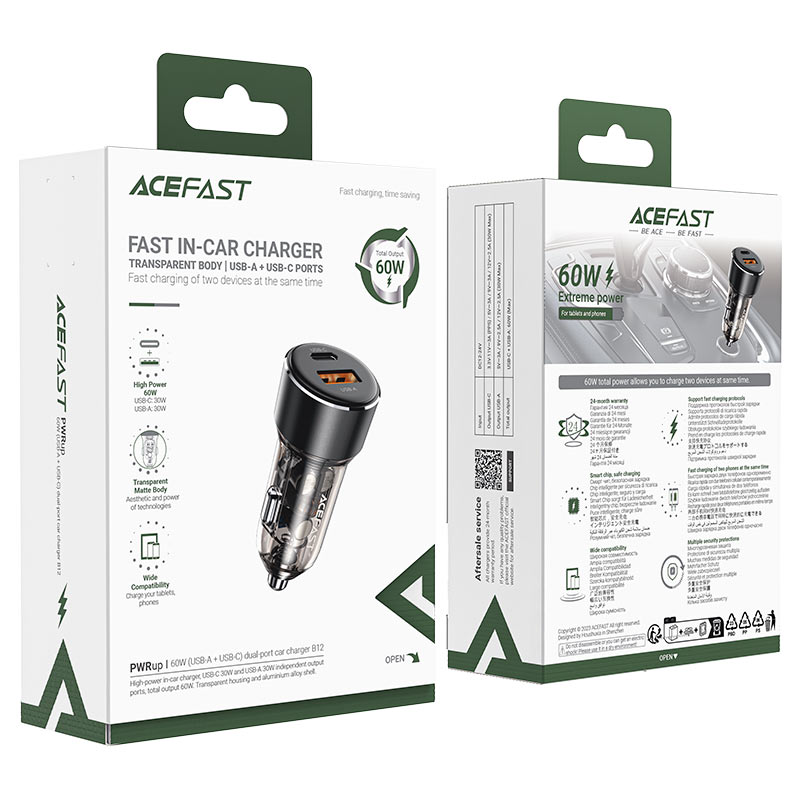 AceFast Dual Port 60w Car Charger (B12)