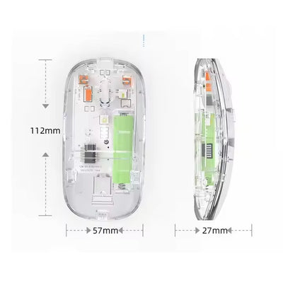 Transparent Wireless and Bluetooth Rechargeable Mouse