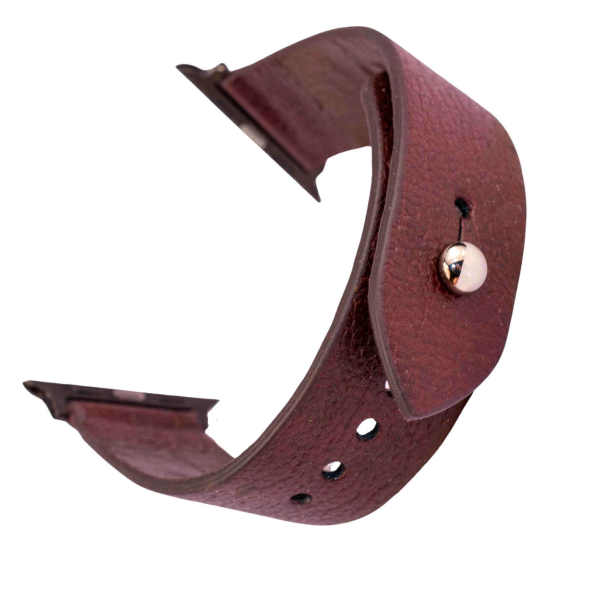 Apple Watch Strap In Pure Leather - Burgundy  | Waji's