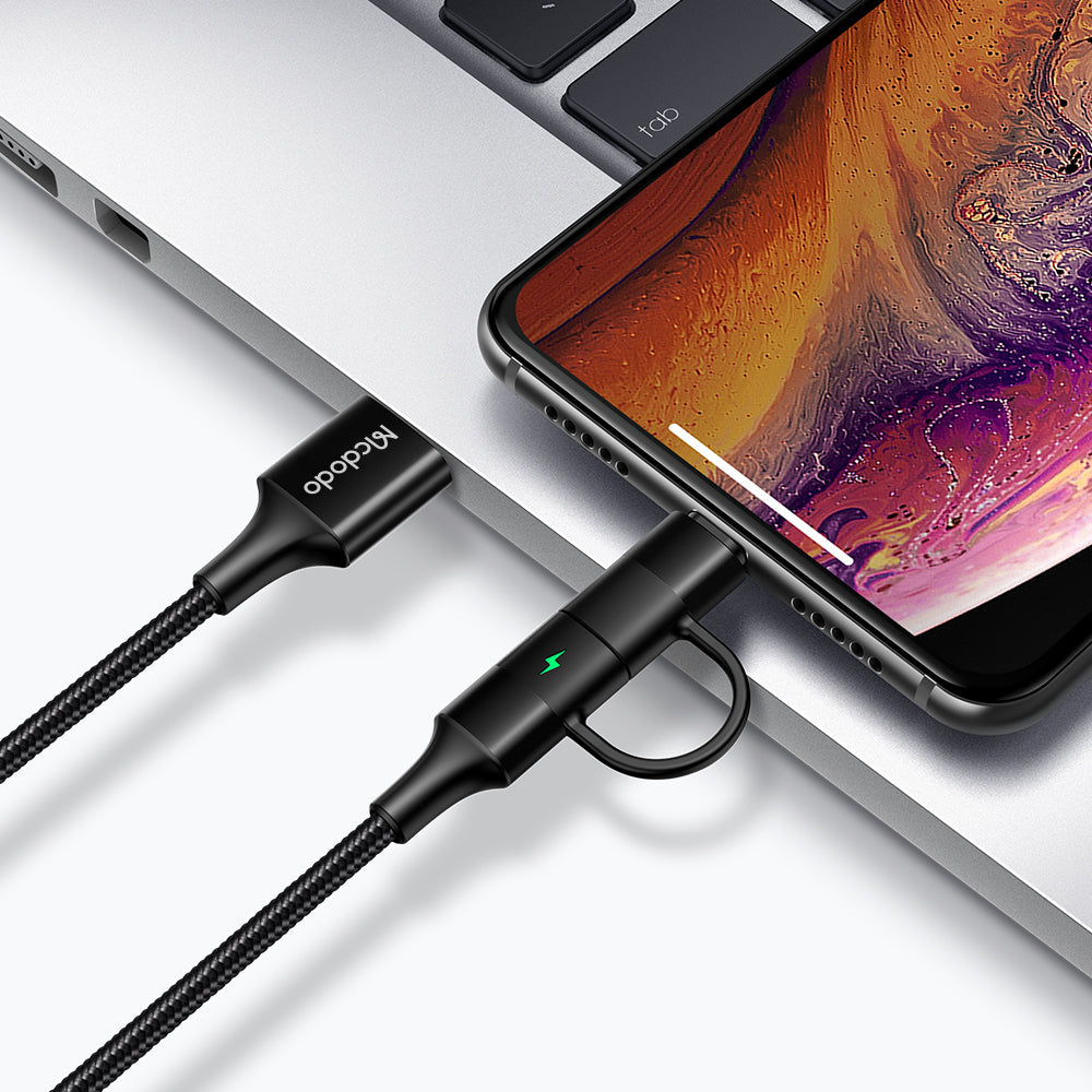 iPhone 2 in 1 USB to Lightning+Type-C Cable