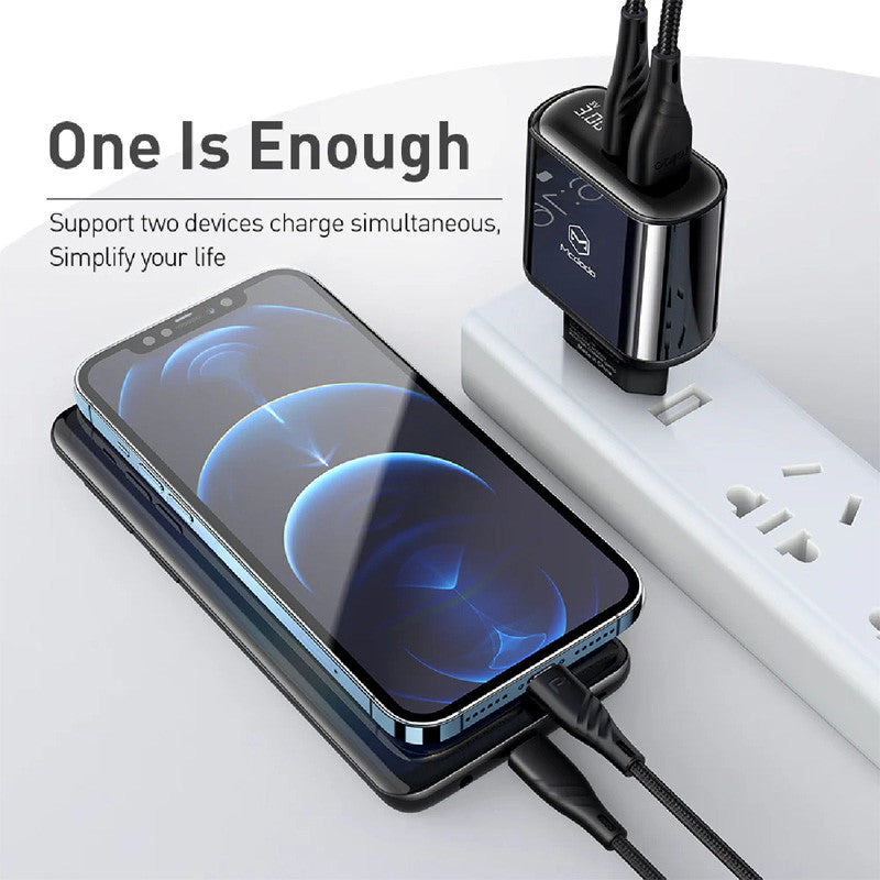 Mcdodo 20W 2-Port Digital Display Fast Charger Pro Kit (USB-C To USB-C Cable)