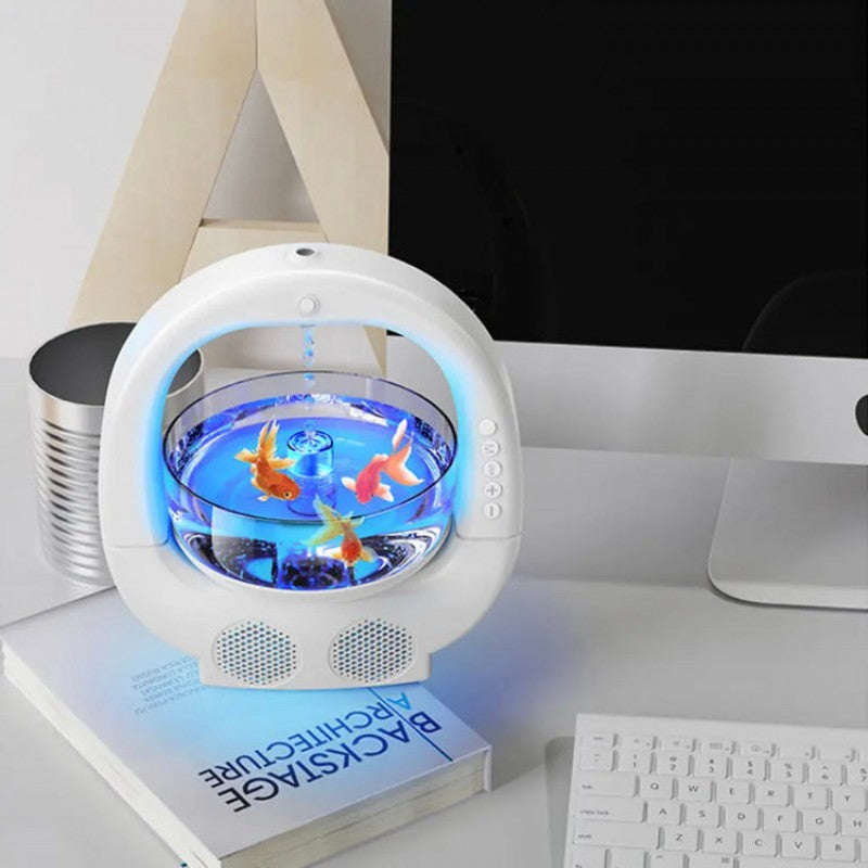 Anti Gravity Fish Aquarium Humidifier with Bluetooth Speaker