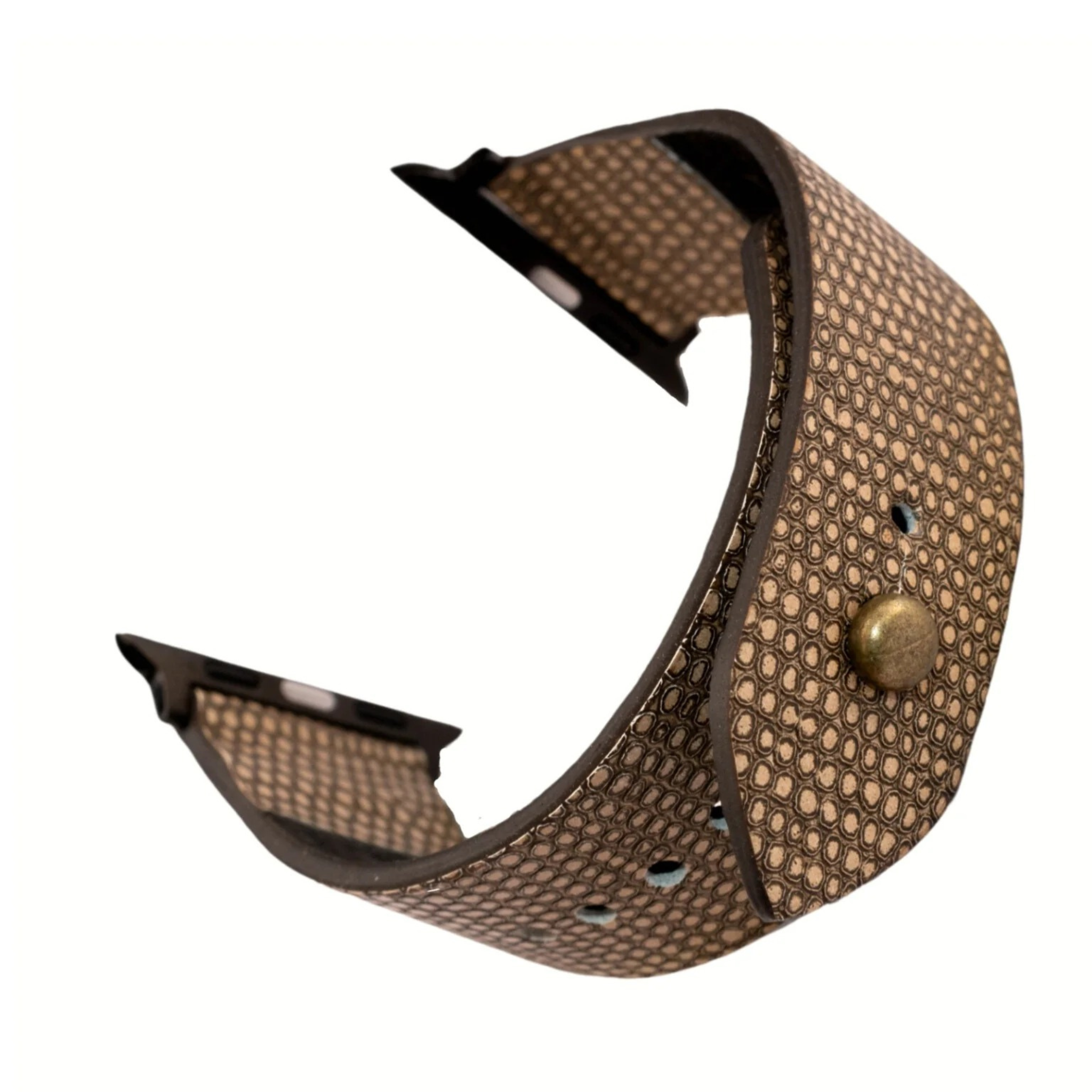 Apple Watch Strap In Pure Leather - Russet-Lizard  | Waji's