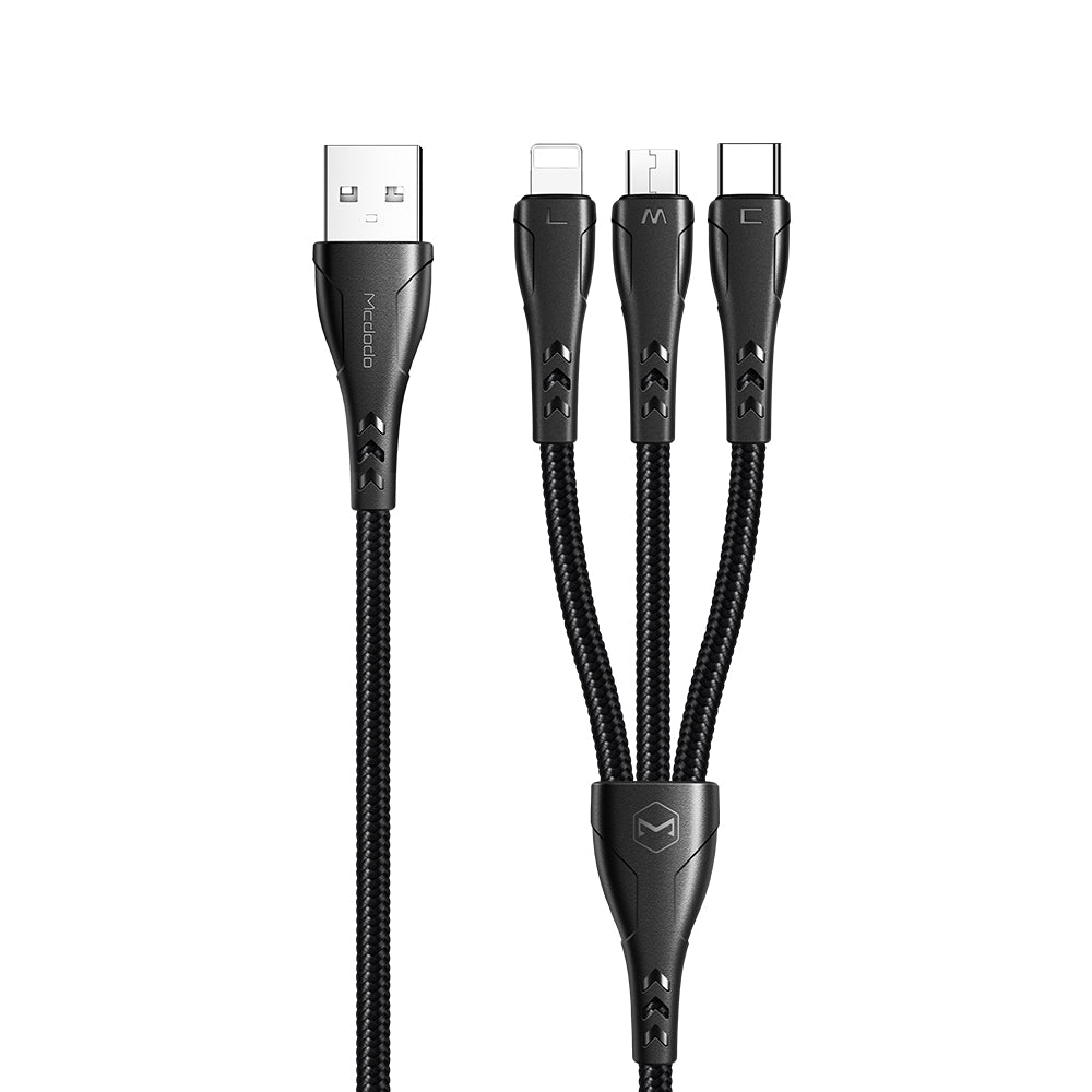 3 in 1 Lightning+Micro USB+Type-c Cable