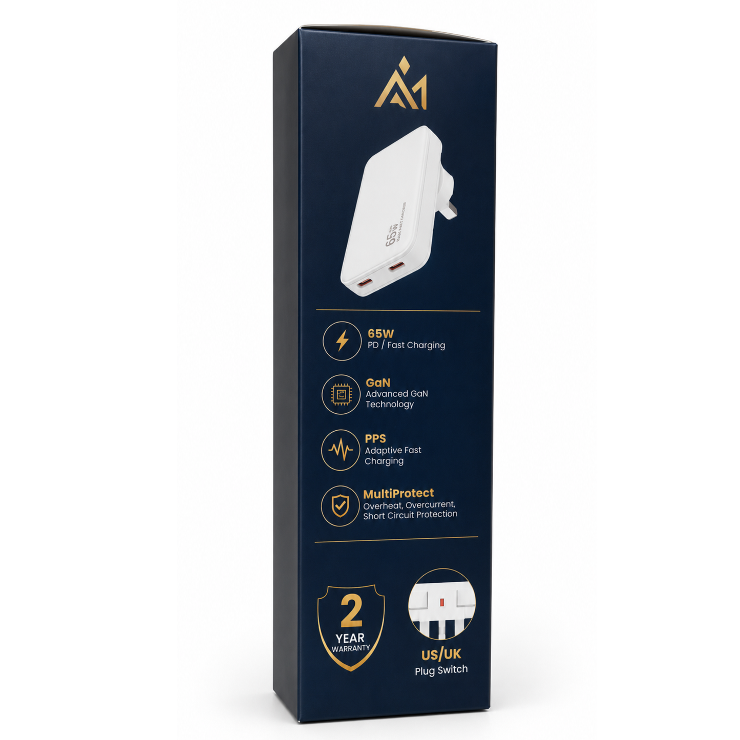 AppleMan® GaN 65W Dual C-Port Adaptive Power Adapter