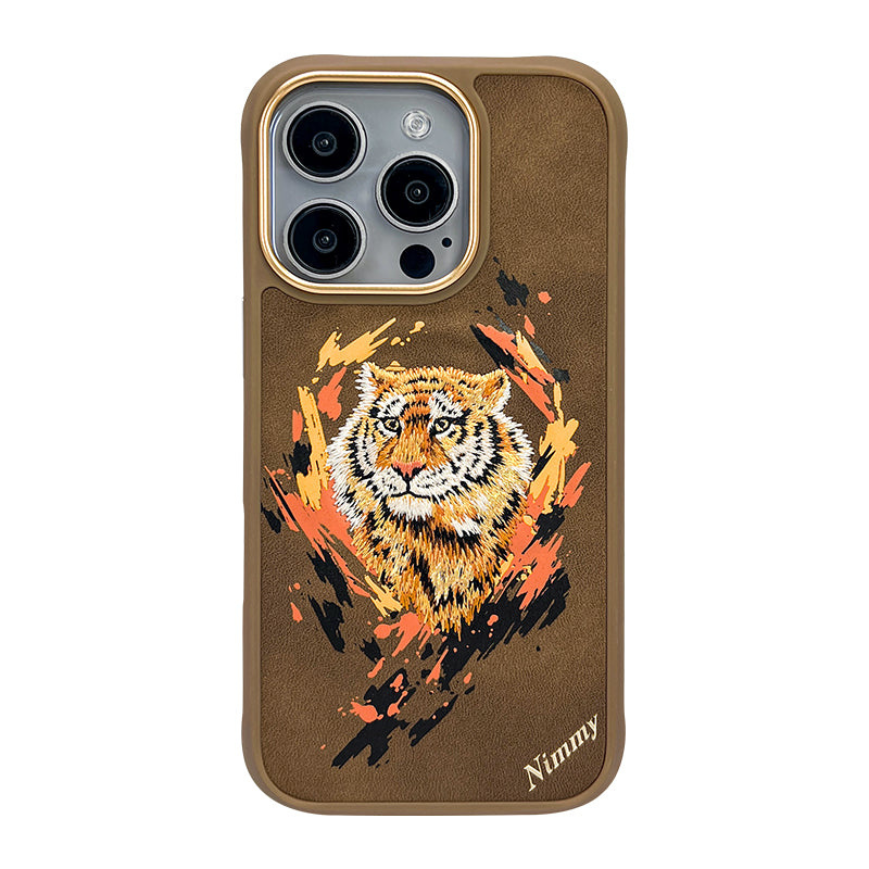 iPhone 16 Nimmy Dazzling Bengali Tiger MagSafe Embroidery Case