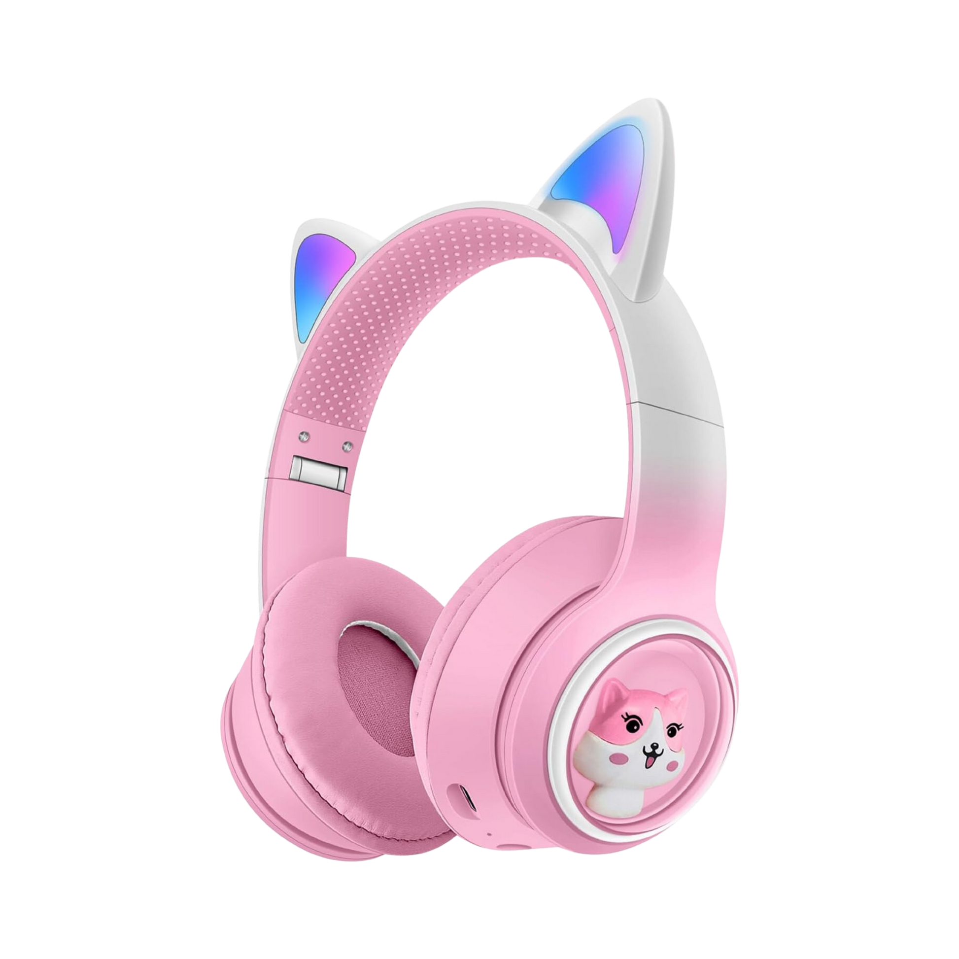 Wireless Bluetooth Headphones – Foldable with LED Cat Ears, Microphone Volume Limiter