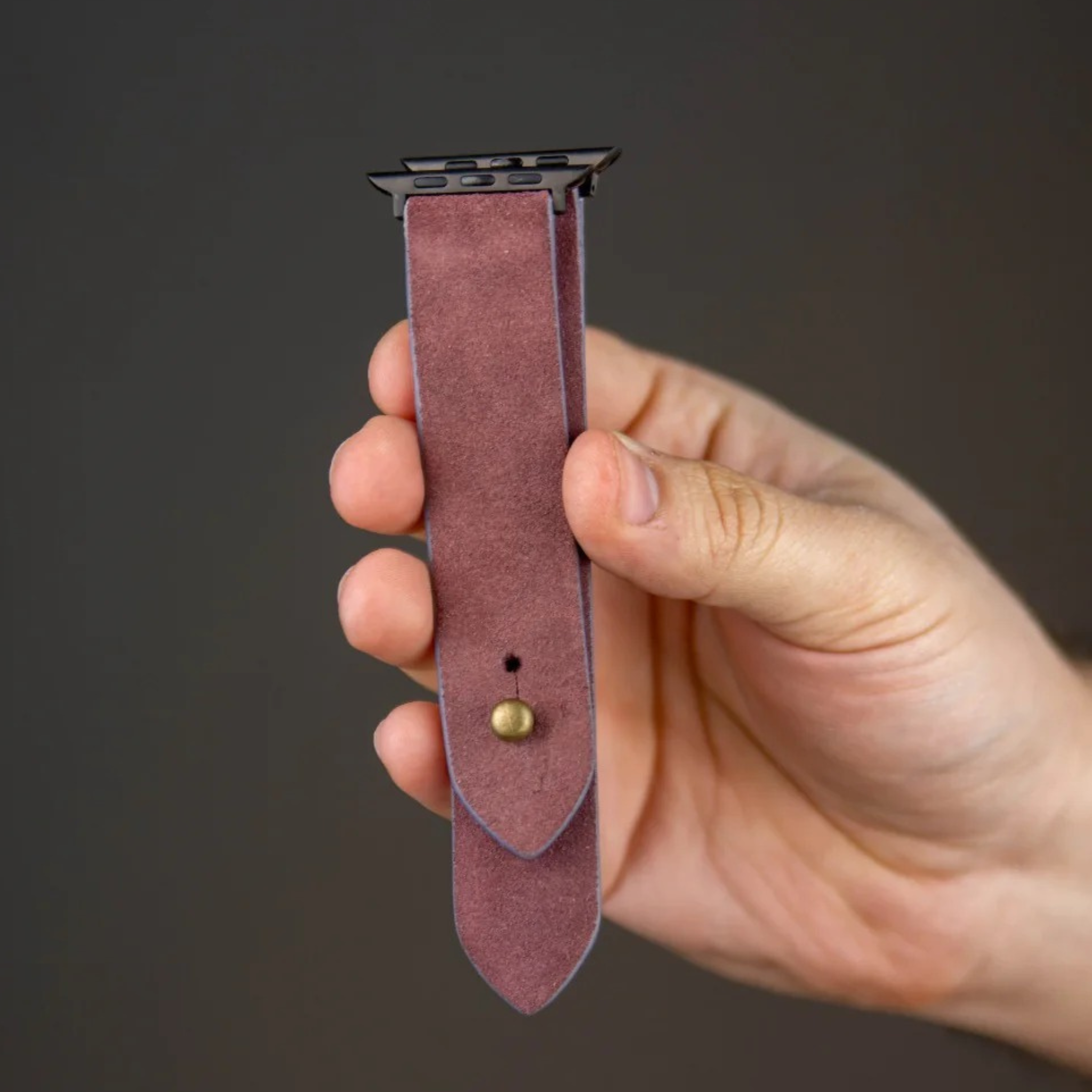 Apple Watch Strap In Suede Leather - Burgundy | Waji's