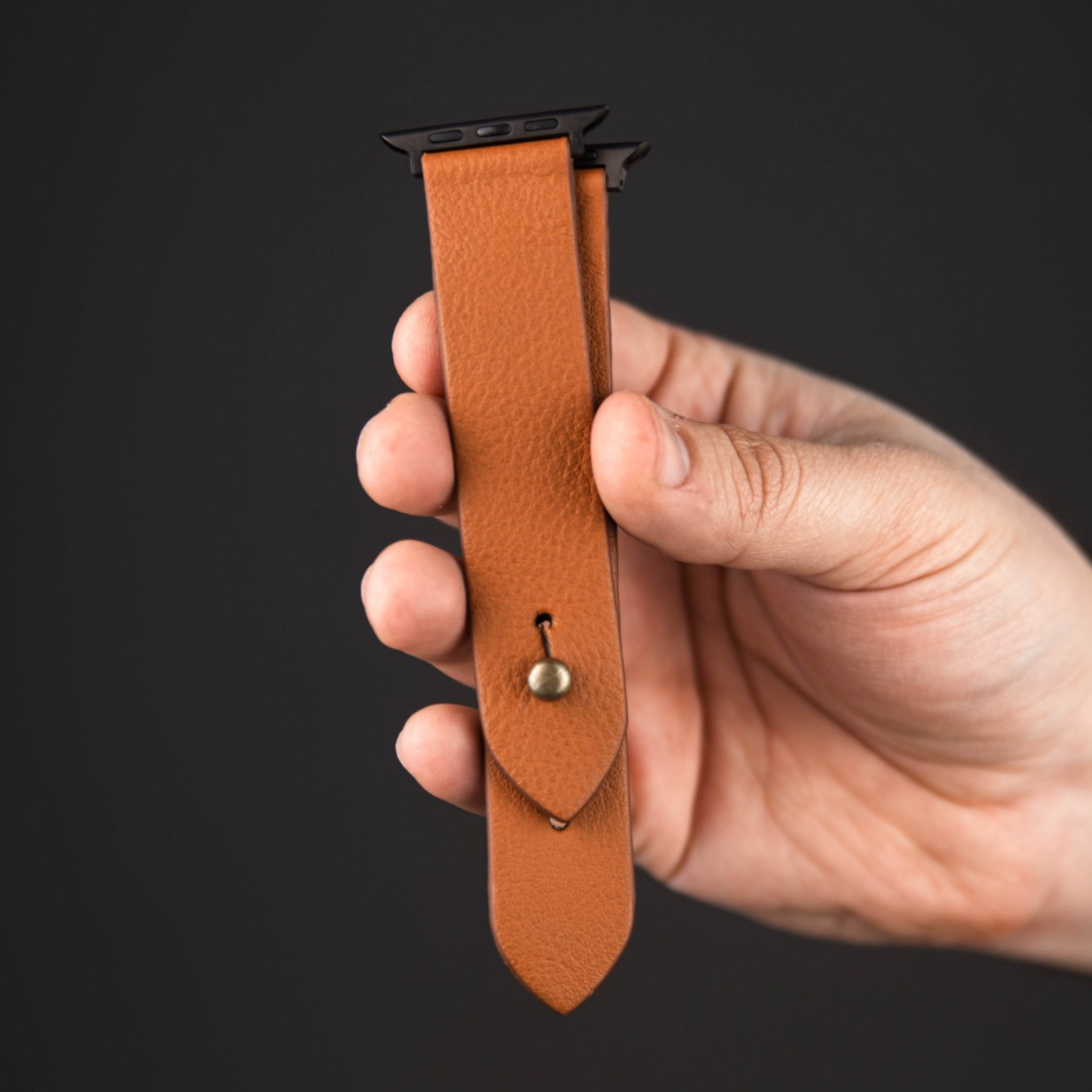 Apple Watch Strap In Pure Leather - Burnt Orange  | Waji's