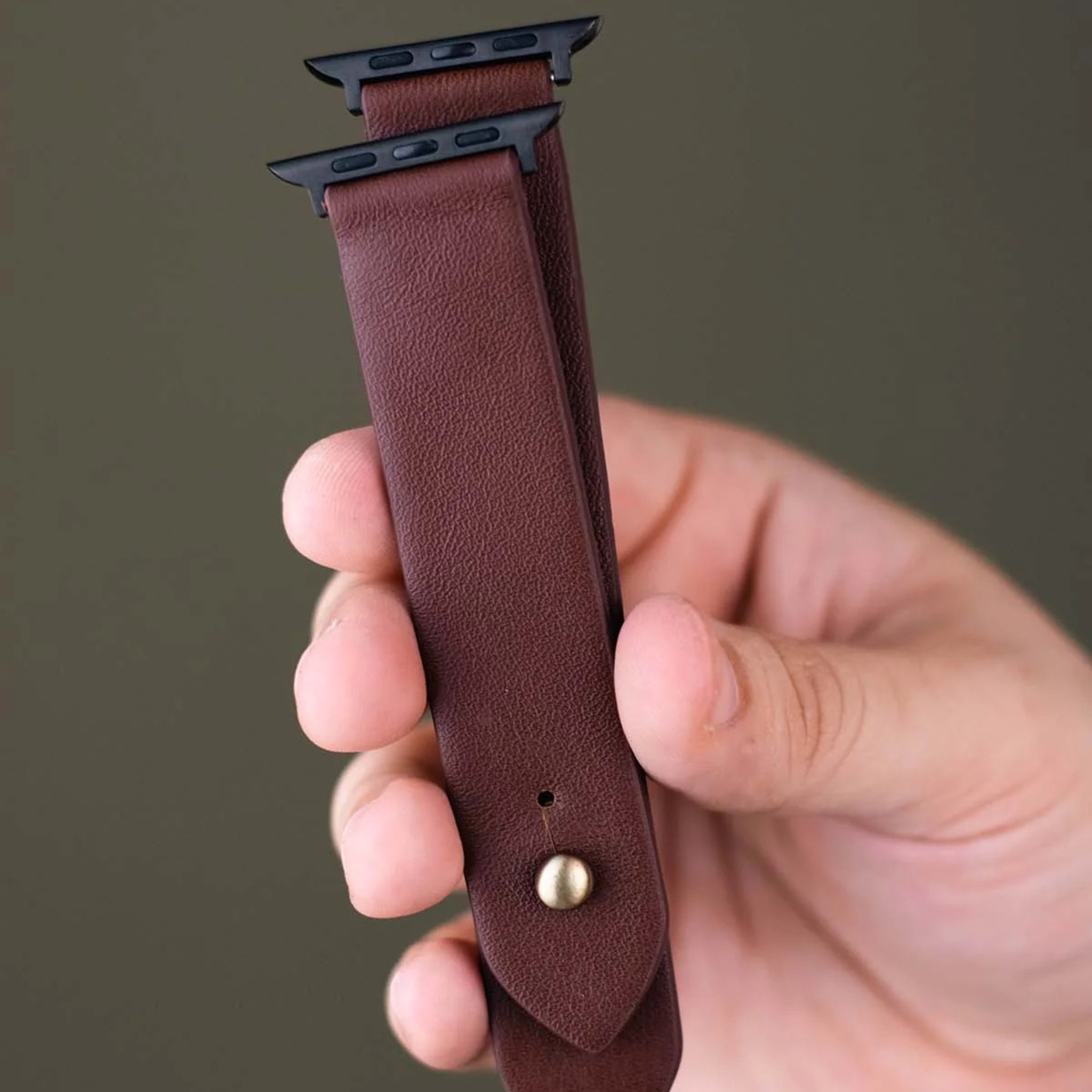 Apple Watch Strap In Pure Leather - Brown  | Waji's