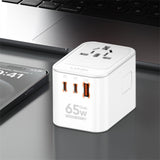 3 USB Ports 65W GaN Travel Adapter