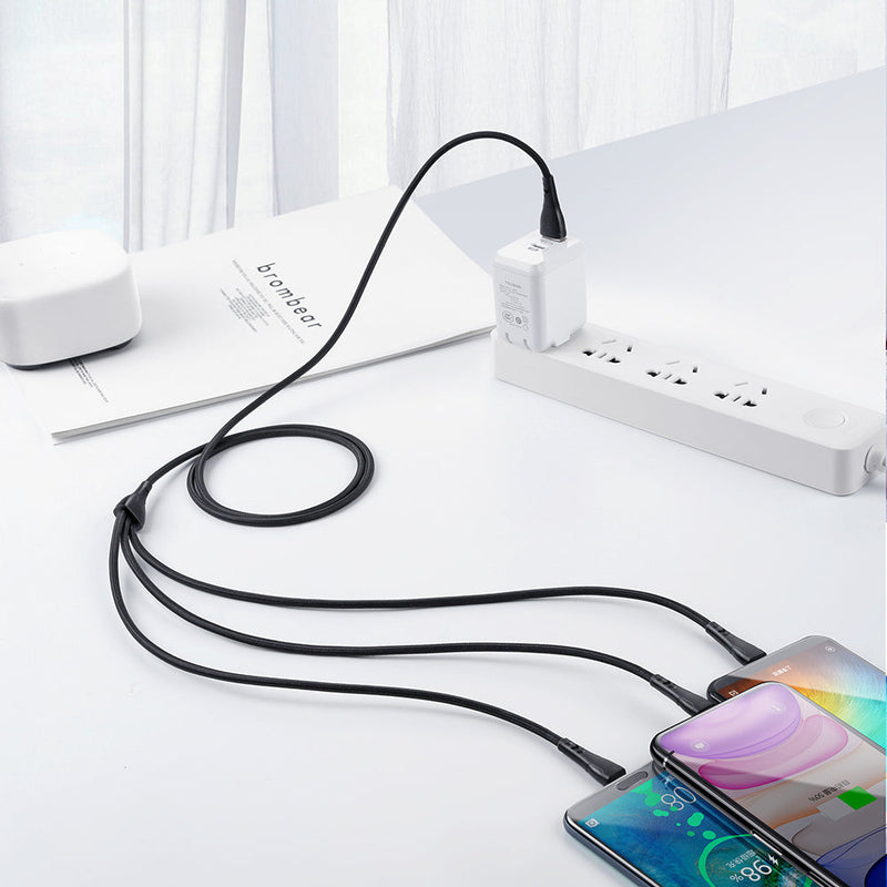 3 in 1 Lightning+Micro USB+Type-c Cable
