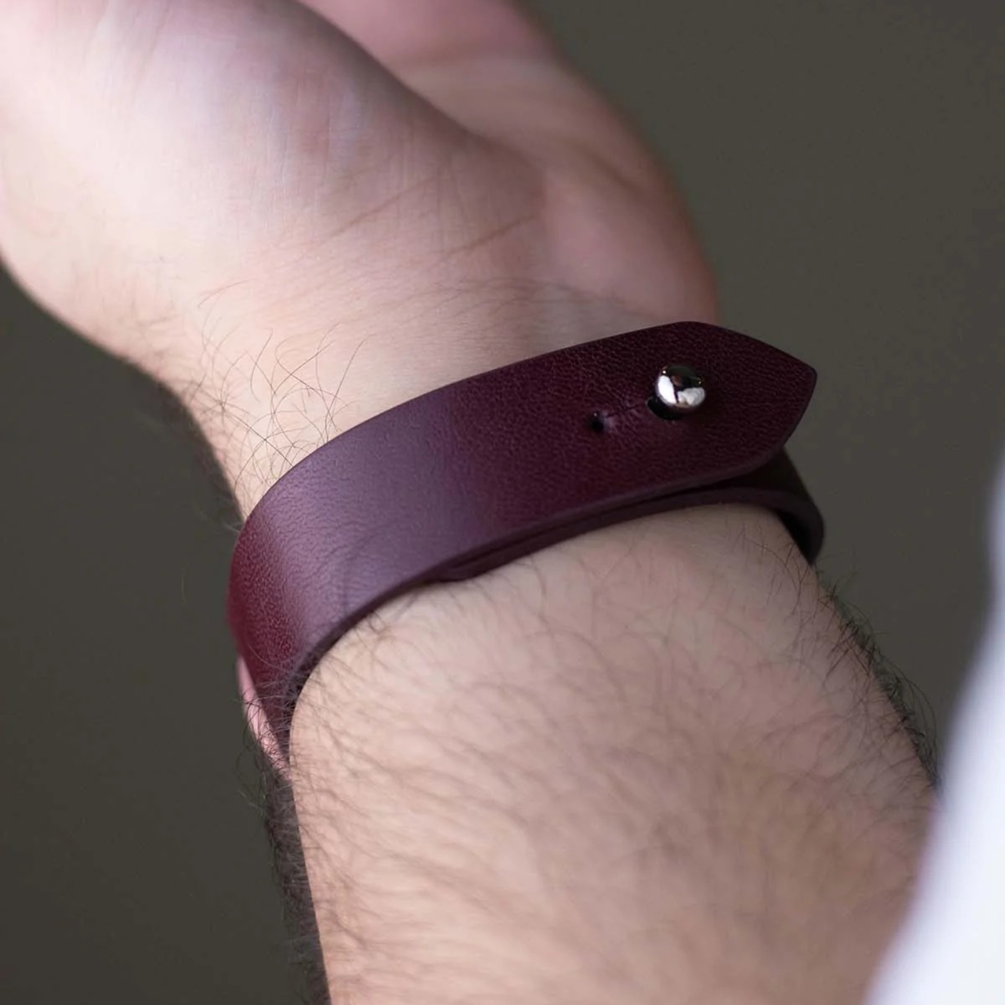 Apple Watch Strap In Pure Leather - Burgundy  | Waji's