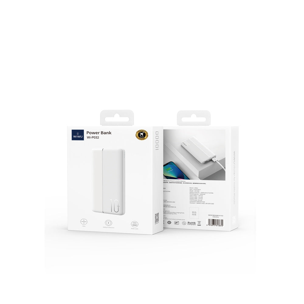 WIWU Slim Multi Jack Power Bank | 10,000 mAH