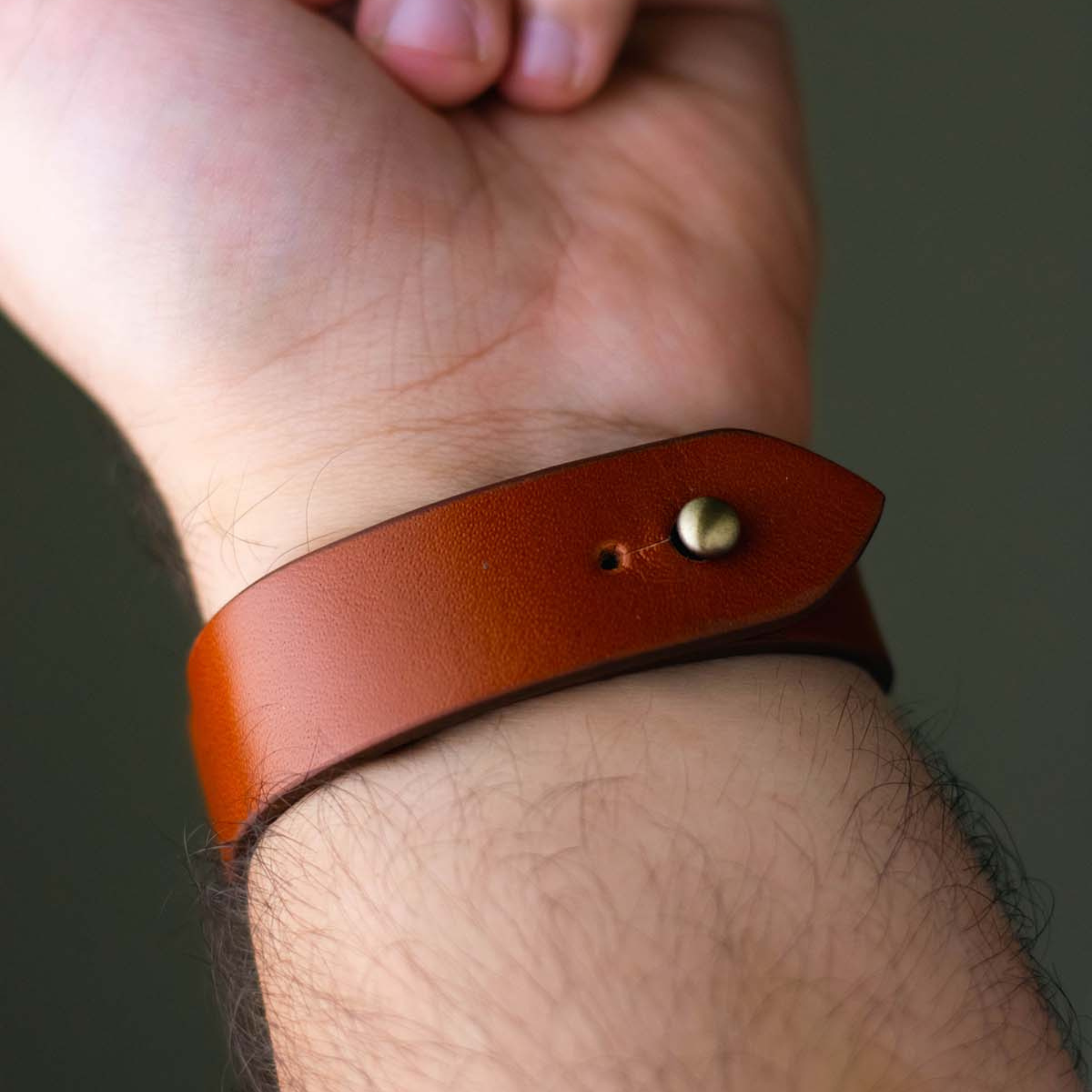 Apple Watch Strap In Pure Leather - Tan Orange  | Waji's