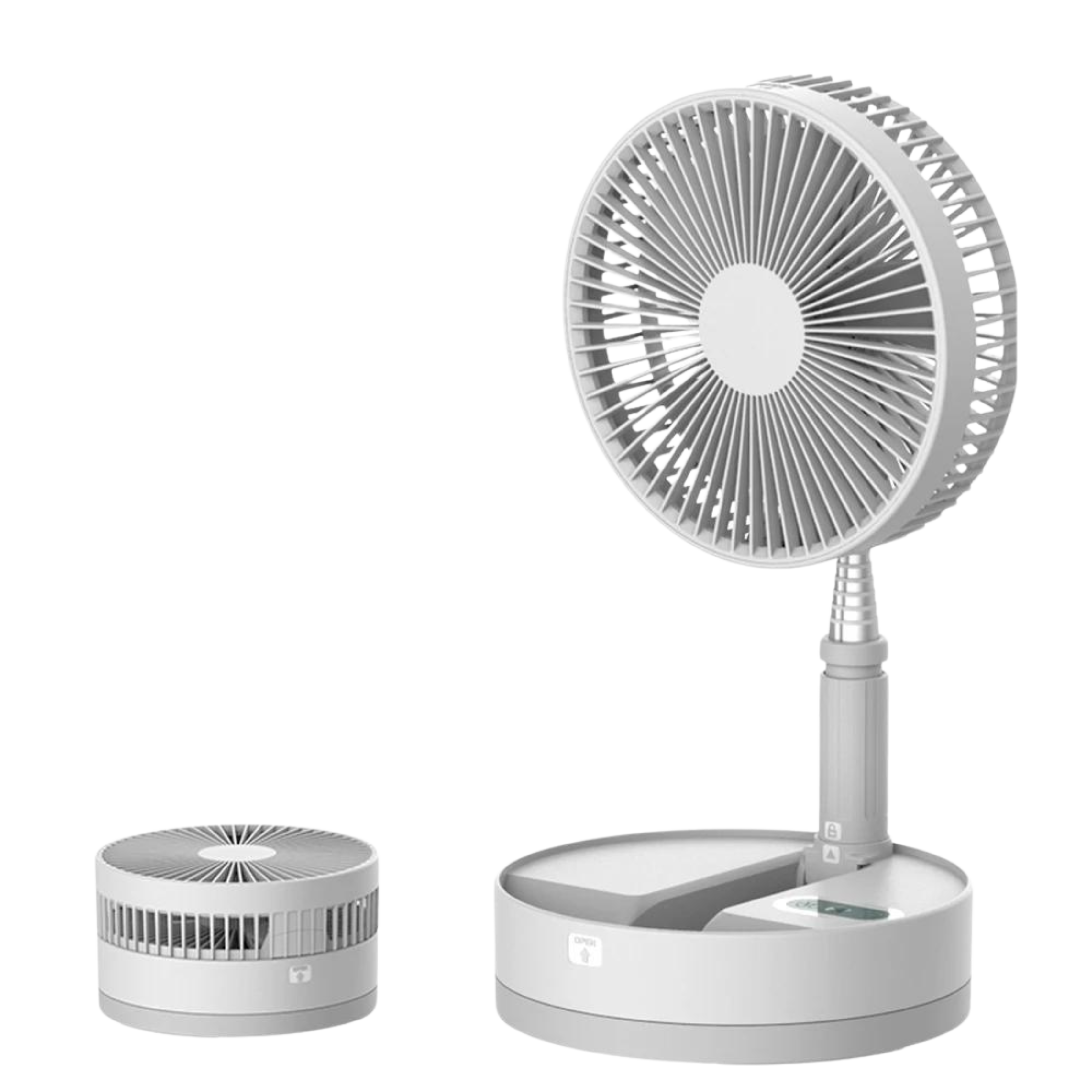 Portable Retractable USB Charging Fan with Ring Light and Touch Control