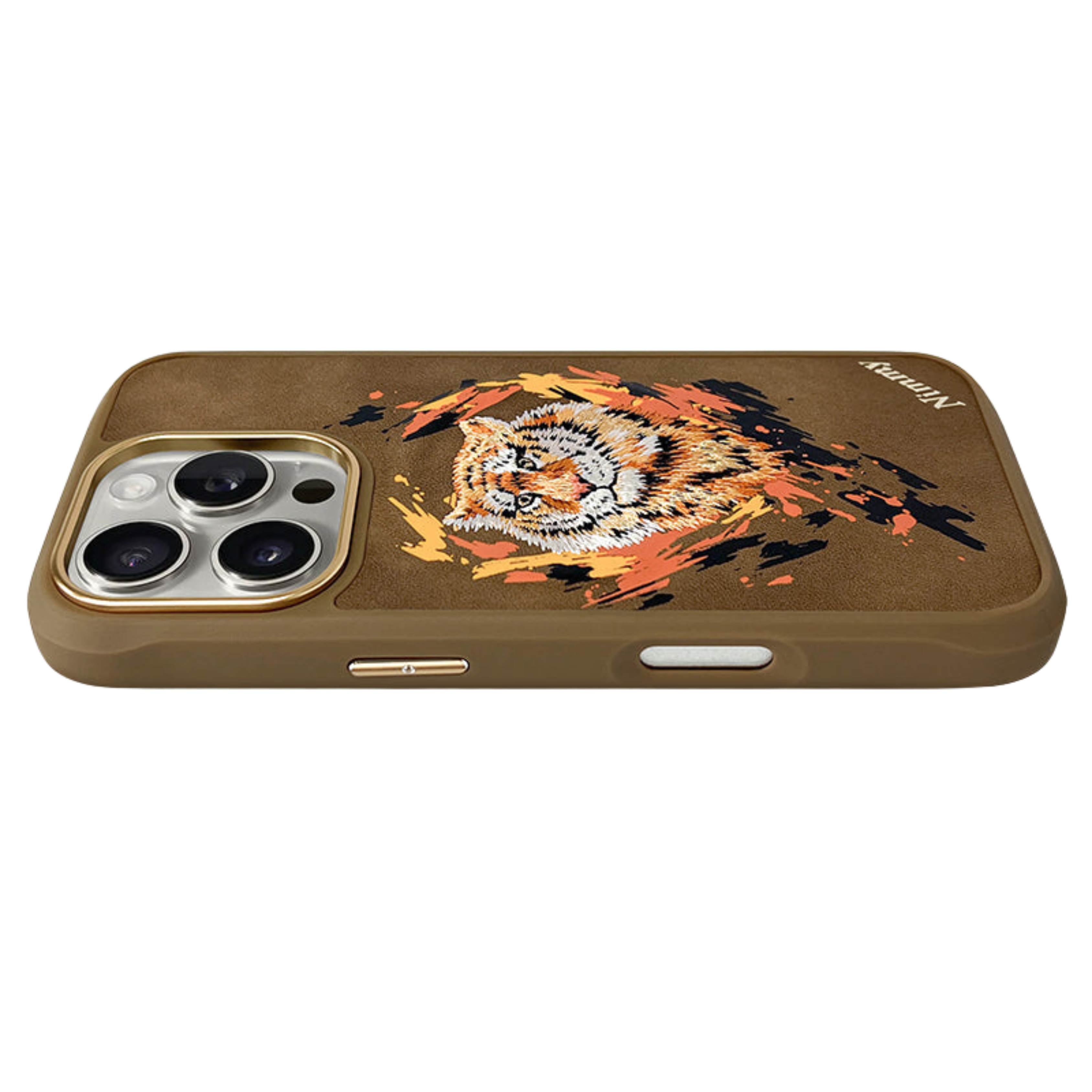 iPhone 16 Nimmy Dazzling Bengali Tiger MagSafe Embroidery Case