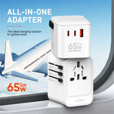 3 USB Ports 65W GaN Travel Adapter