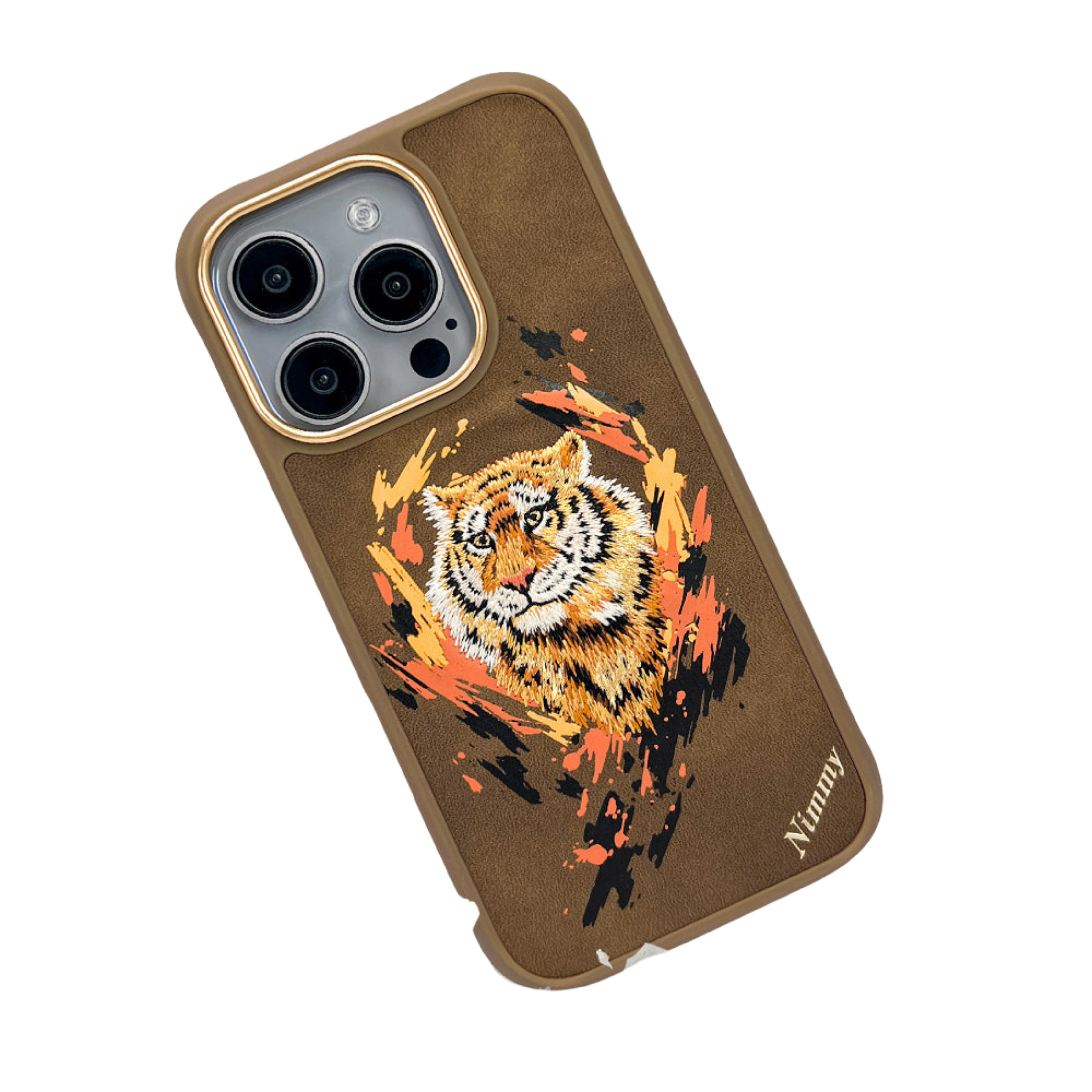 iPhone 16 Nimmy Dazzling Bengali Tiger MagSafe Embroidery Case