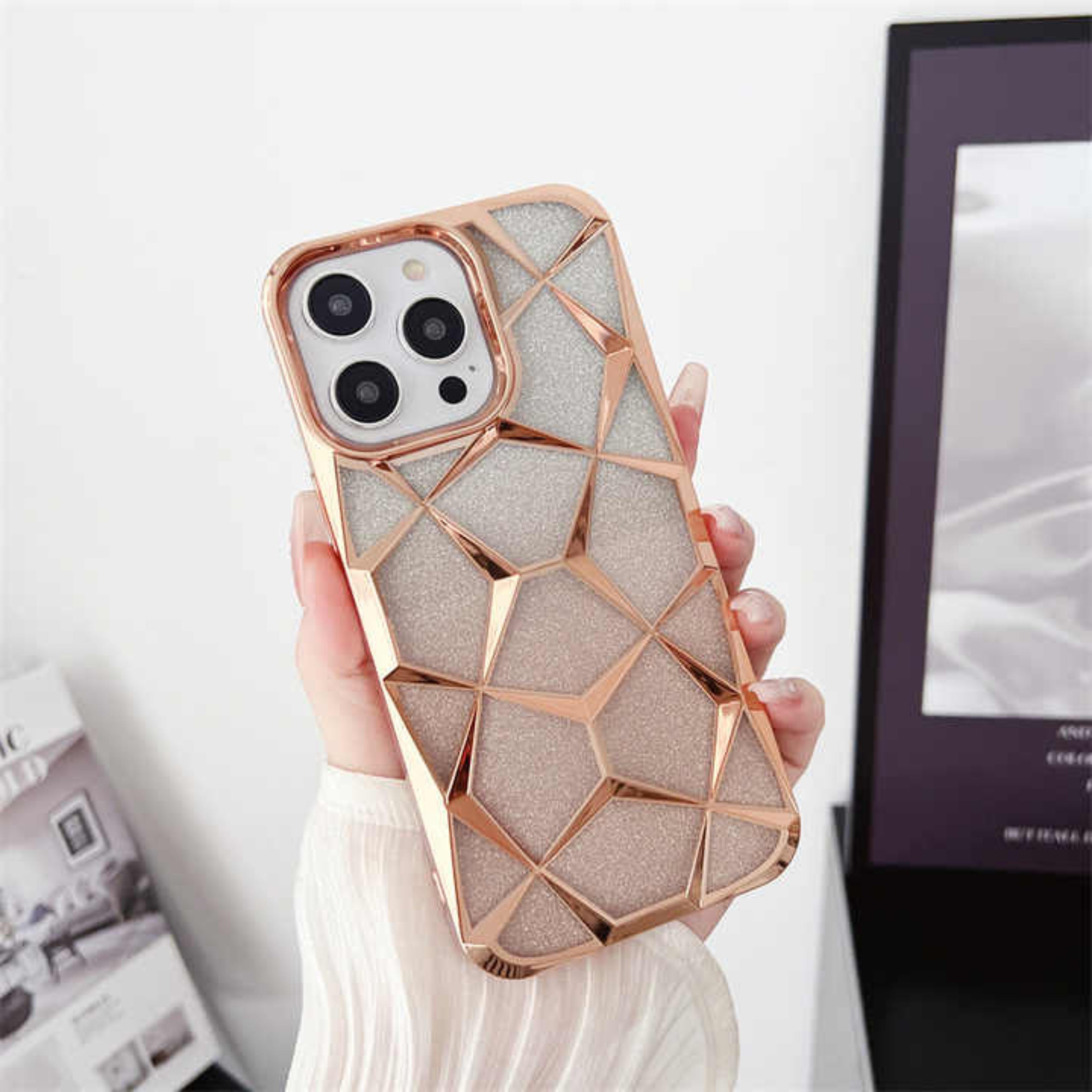 Gradient Glitter Electroplated Line Case For iPhone