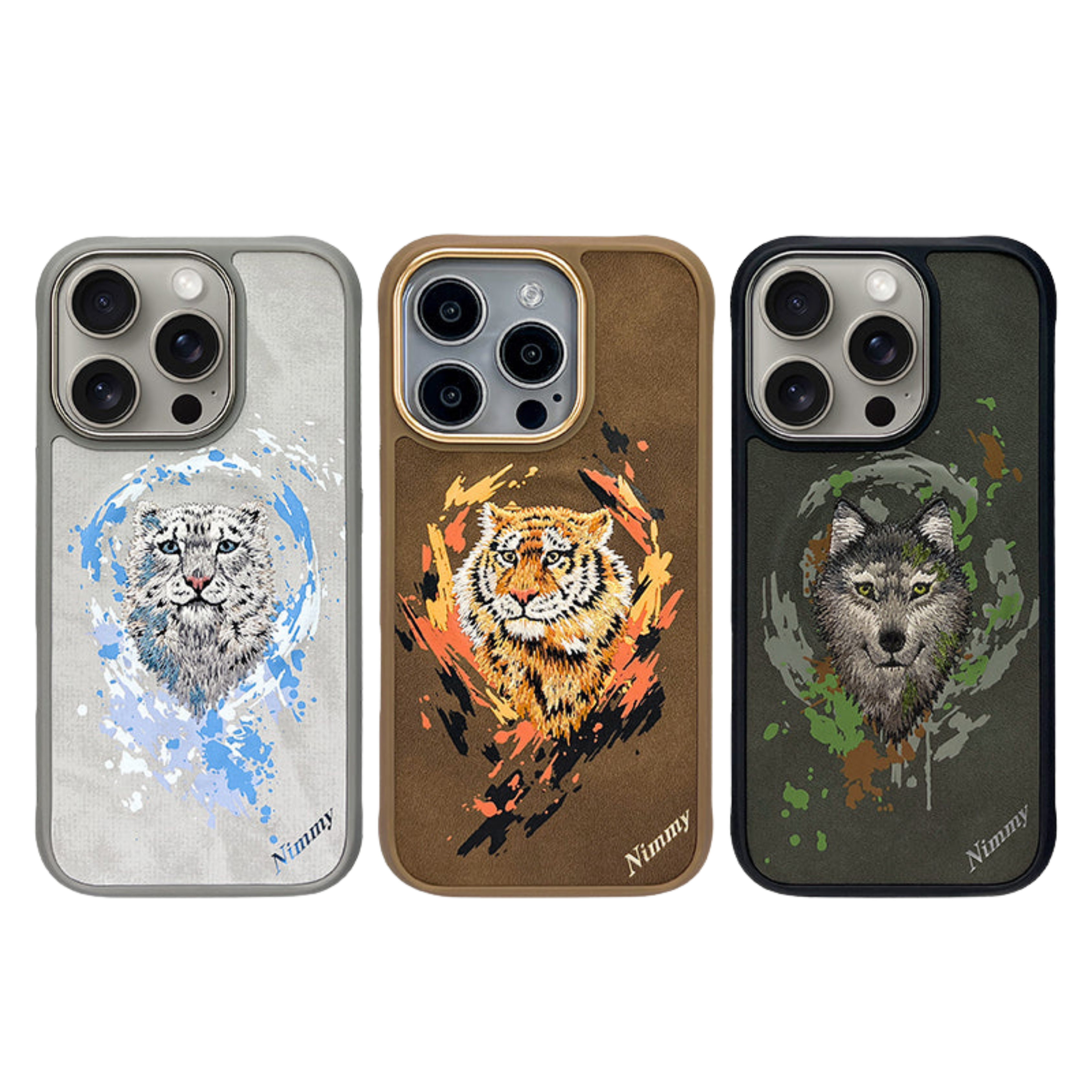 iPhone 16 Nimmy Dazzling Bengali Tiger MagSafe Embroidery Case