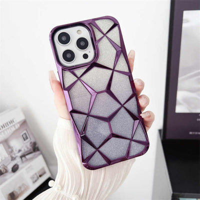 Gradient Glitter Electroplated Line Case For iPhone