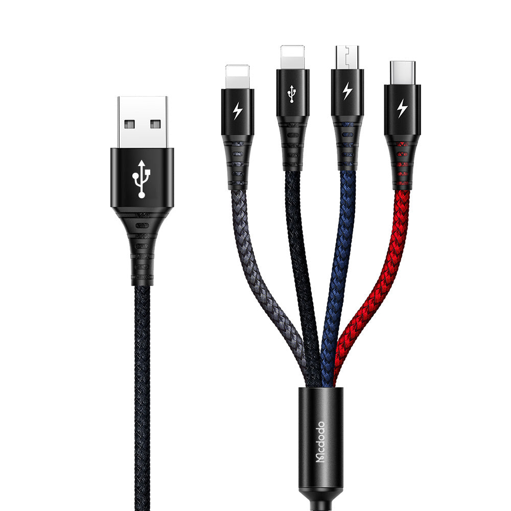 4 in 1 Lightning*2+Micro USB+Type-C Cable