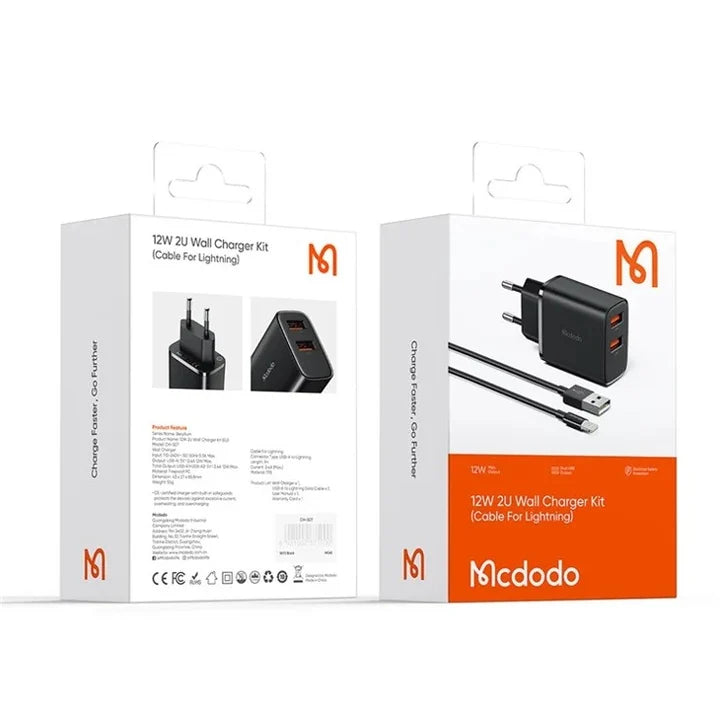 Mcdodo 12W Wall Carging Kit (Lightning/Type-C)
