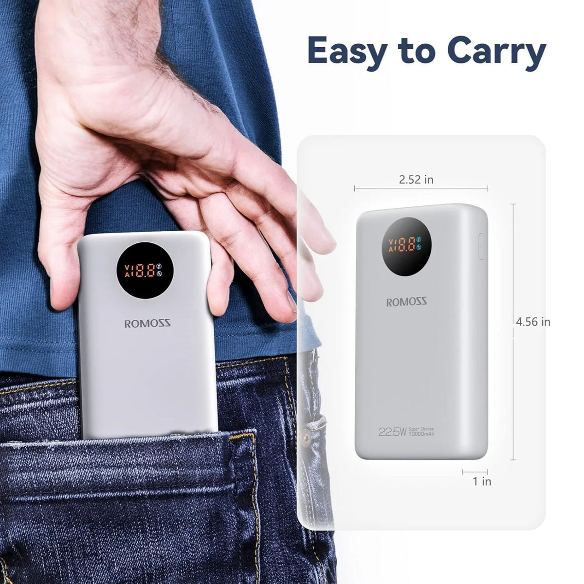 Romoos 10000mAh Fast Charging Power Bank
