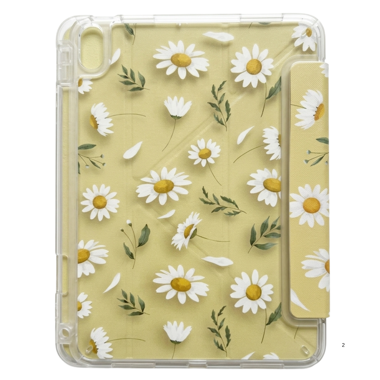 Printed Smart iPad Case with Transparent Back & Pencil Holder