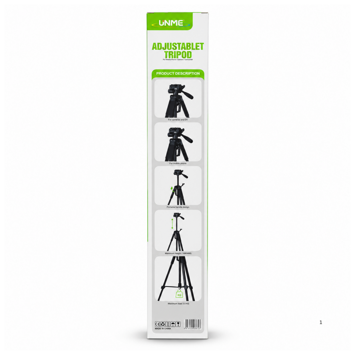 Unme Adjustable Tripod Stand for Mobile Phones and Cameras