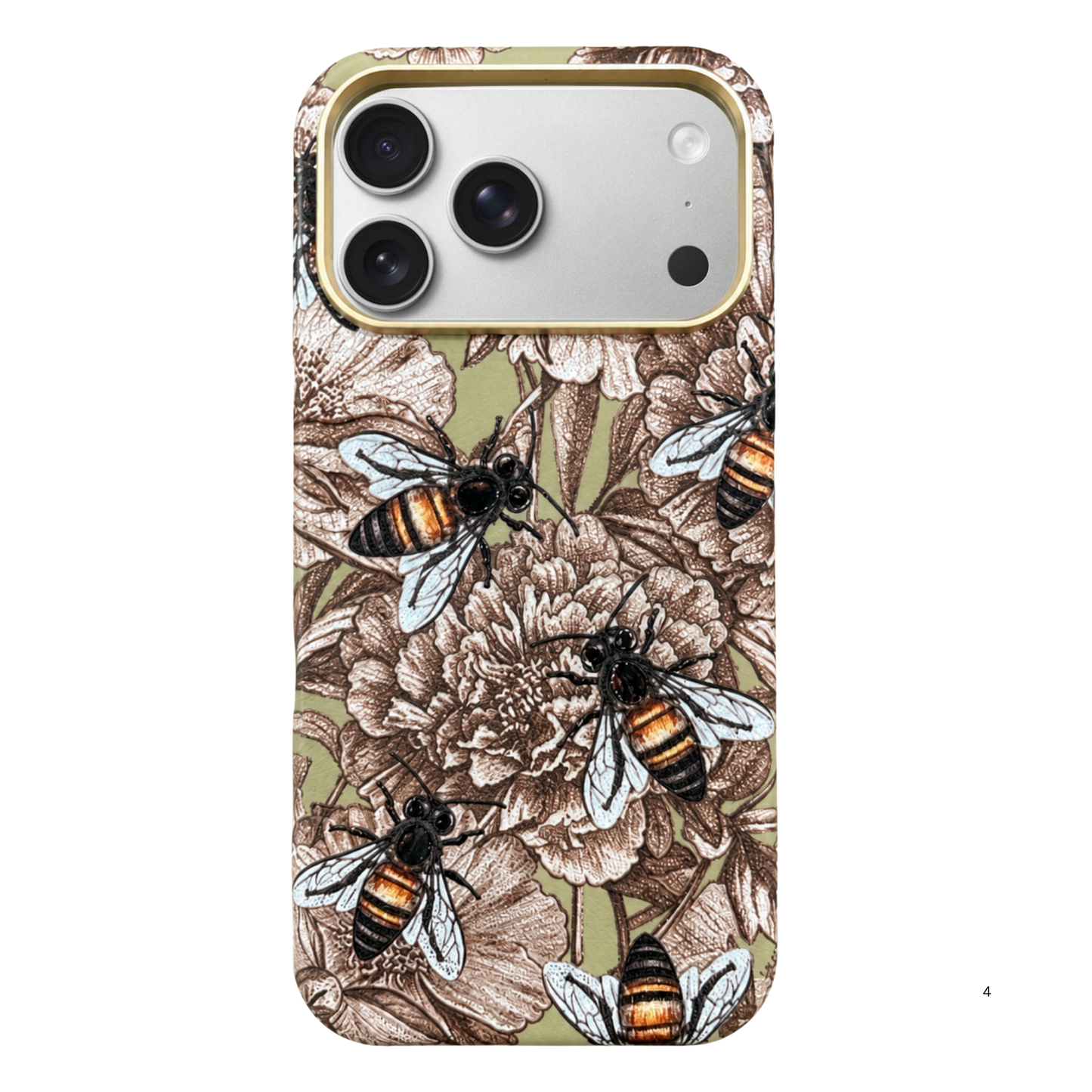 3D Embossed Leather MagSafe Case – Vintage Bee Edition Phone Case