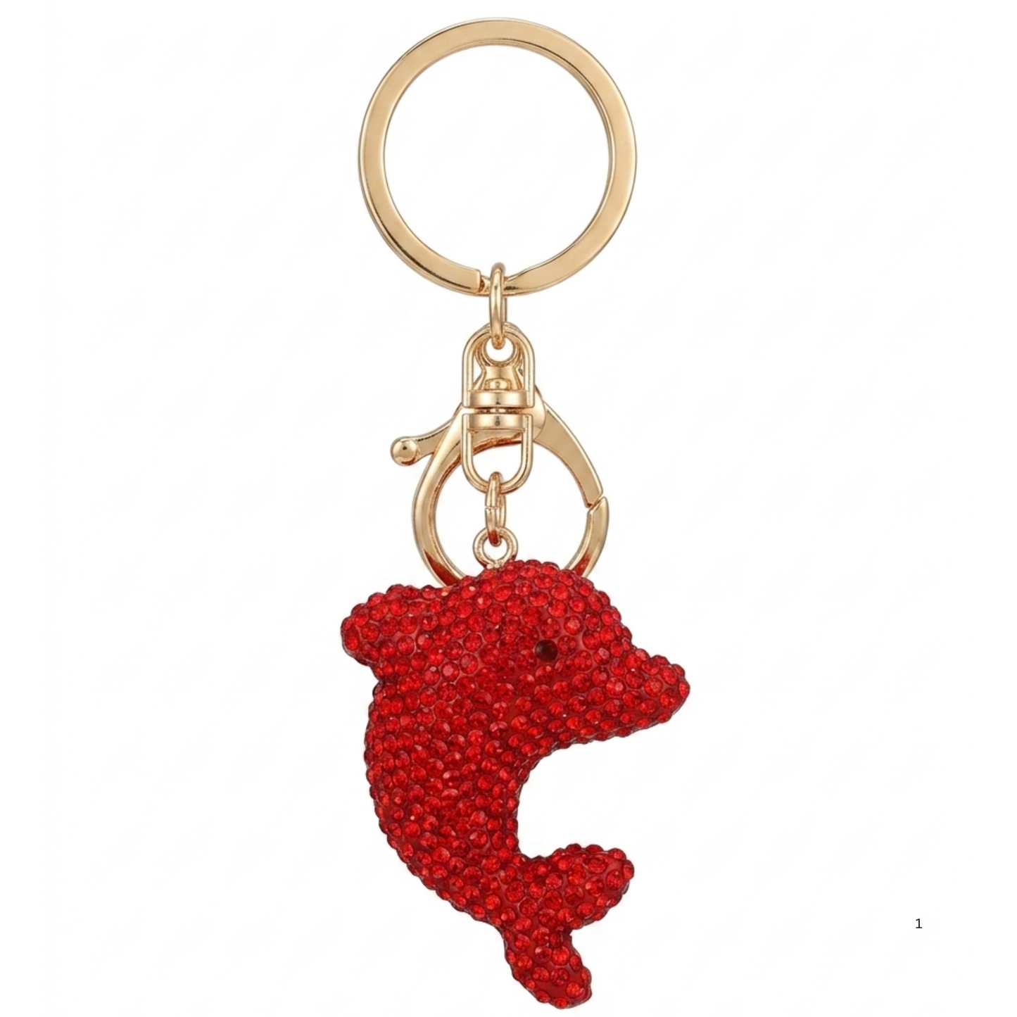 Ruby Dolphin Keychain Charm
