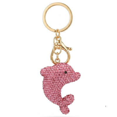 Ruby Dolphin Keychain Charm