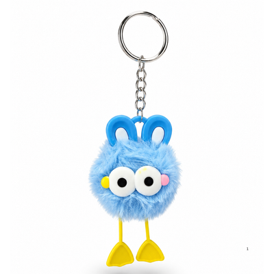 Furry Bunny Charm Keychain